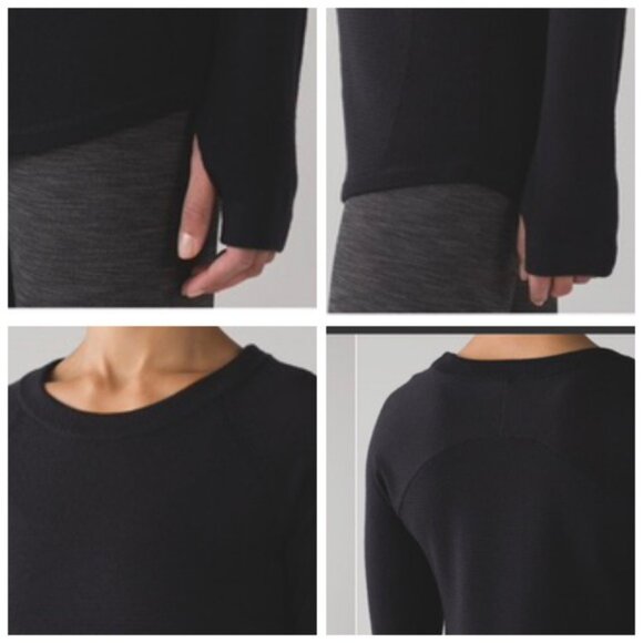 Lululemon Sit In Lotus Merino Wool Sweater Lightweight Knit Crew Top Minimal S - Picture 11 of 16